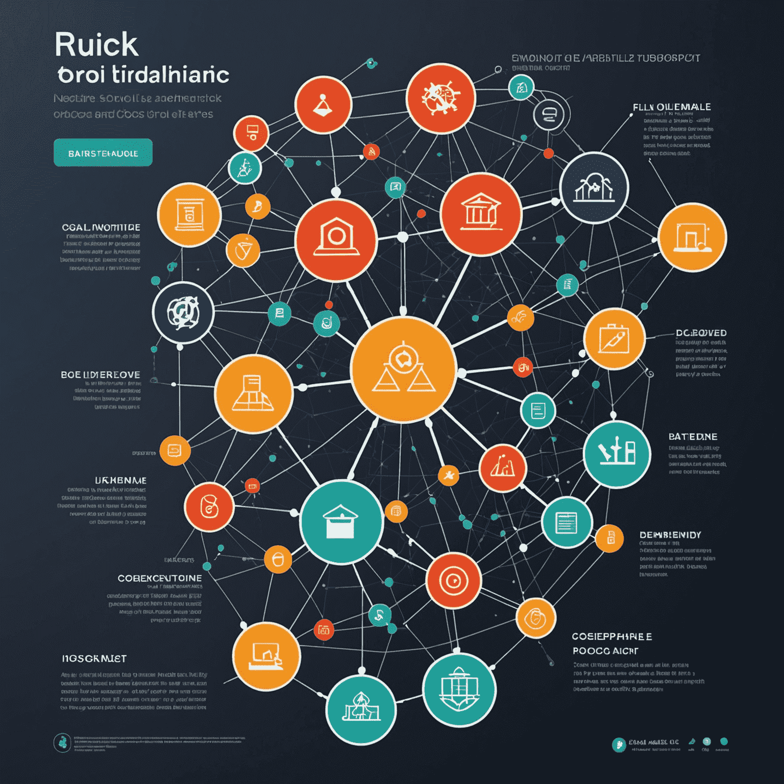 Animated infographic showing AI algorithms analyzing complex risk patterns across various industries