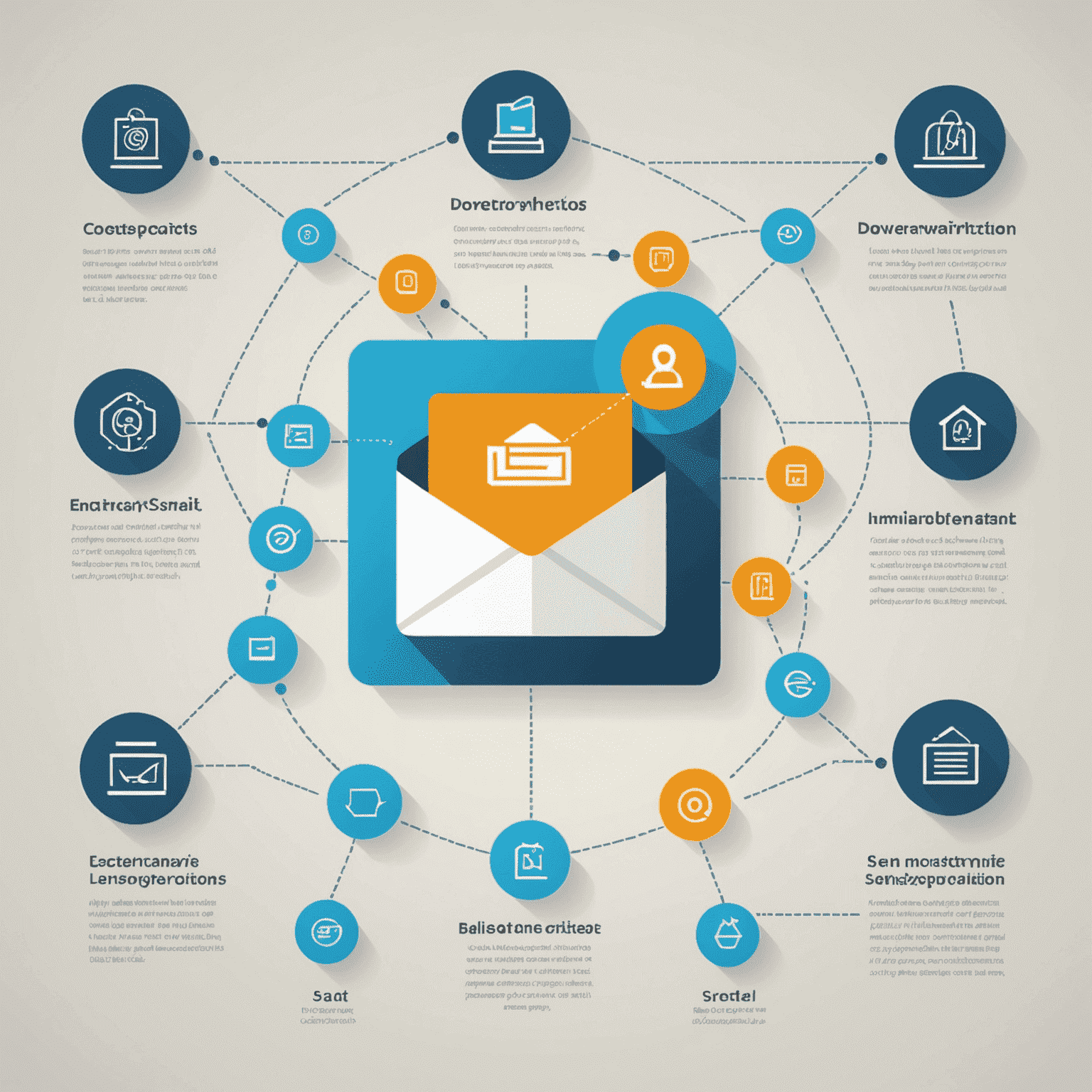 Animated infographic demonstrating the process of end-to-end email encryption, from sender to recipient