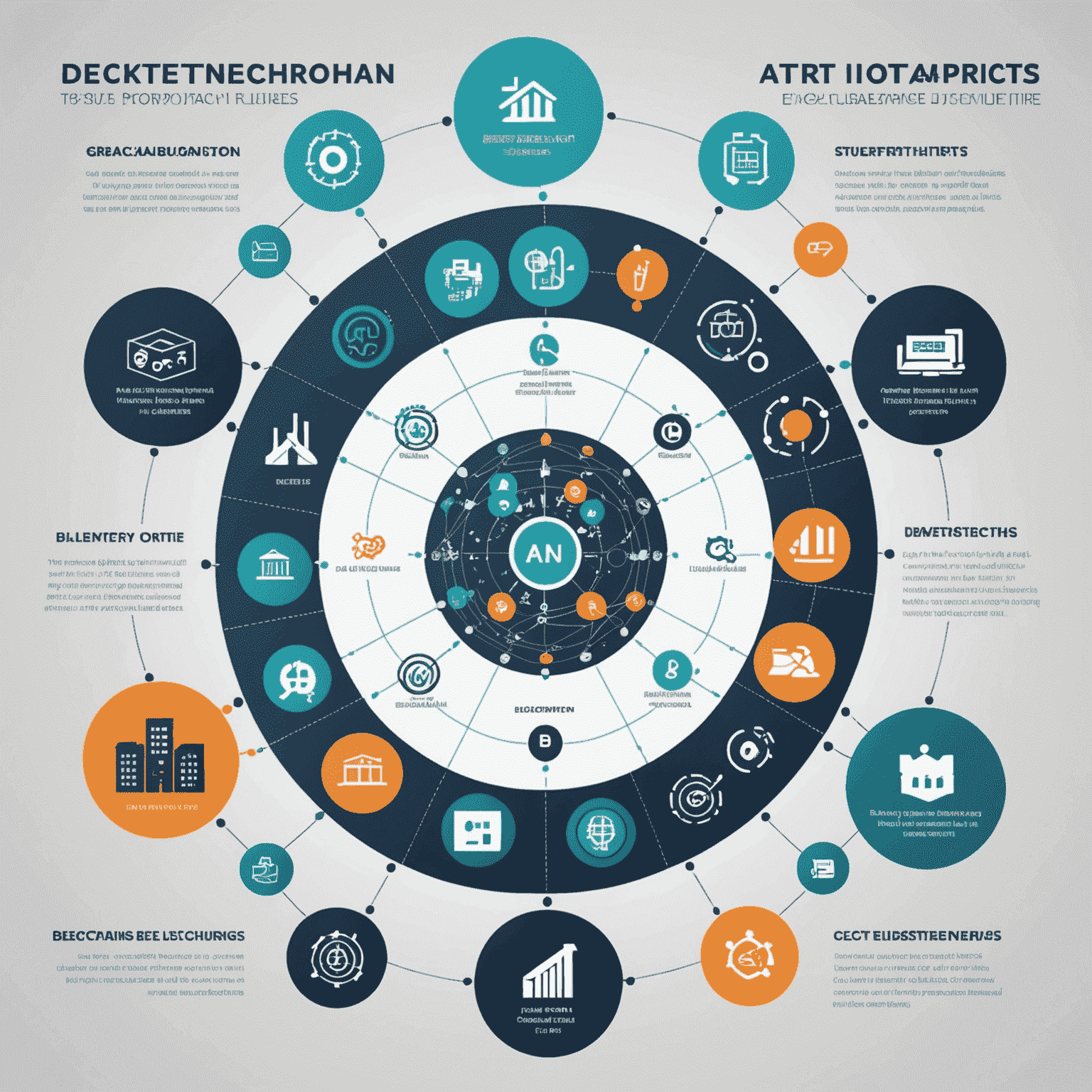 Infographic showing various industries being transformed by emerging technologies like AI, blockchain, and IoT